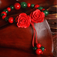 2 Roses Handmade Beaded Bracelet