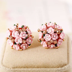 Bellina Ceramic Flowers Stud Earrings