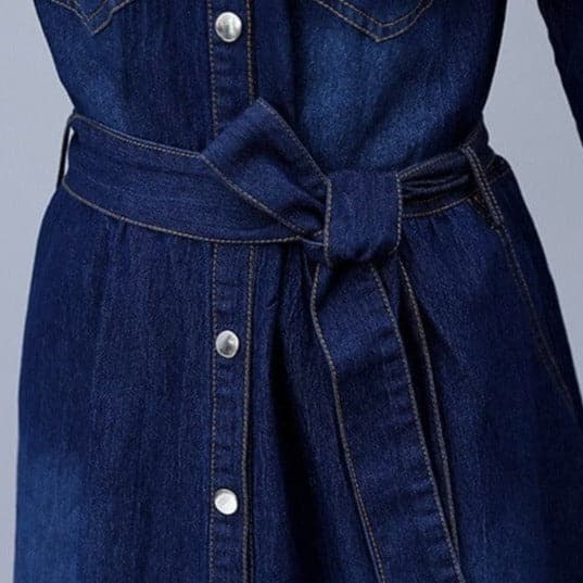 Robe chemise en jean à manches longues Alexandra