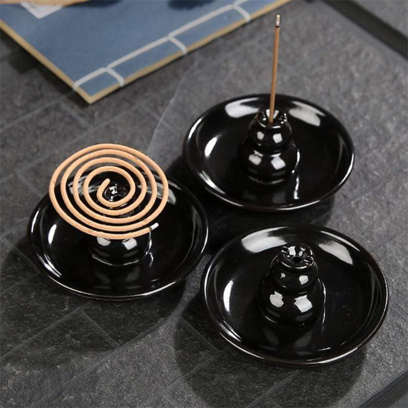 Black Ceramic Mini Incense Burner