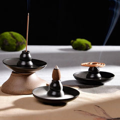 Black Ceramic Mini Incense Burner