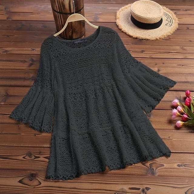 Bohemian Summer Lace Crochet Blouse