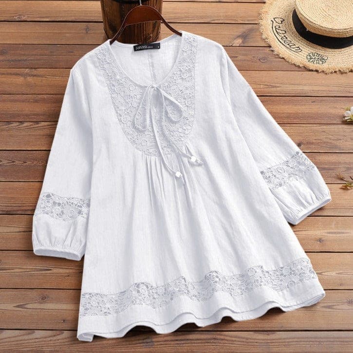 Bohemian 3/4 Sleeve Lace Oversized Blouse