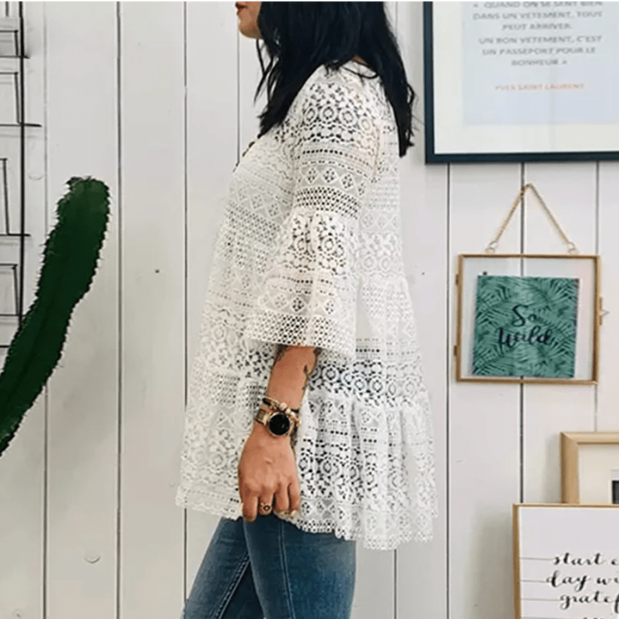 Bohemian Summer Lace Crochet Blouse