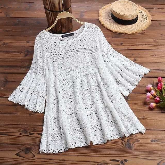 Bohemian Summer Lace Crochet Blouse