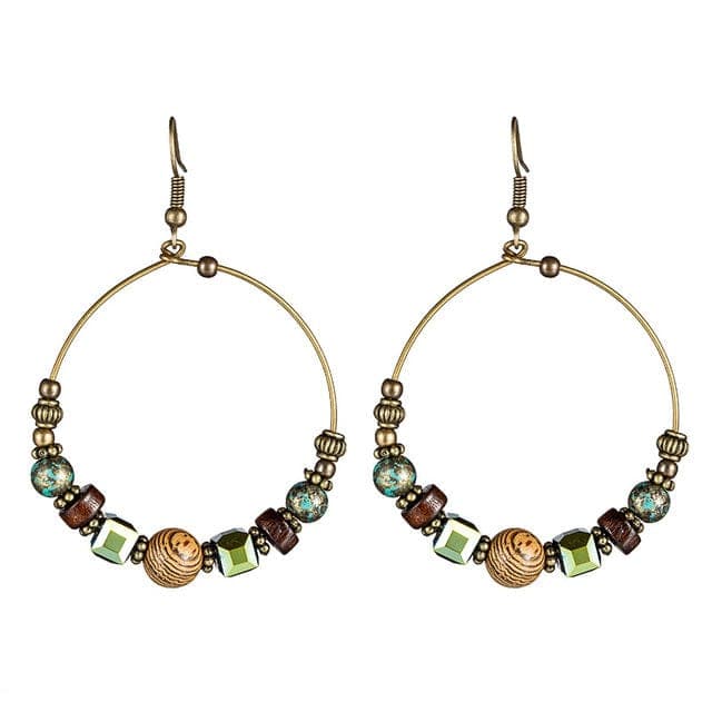 Bohemian Ethnic Large Hoops Earrings