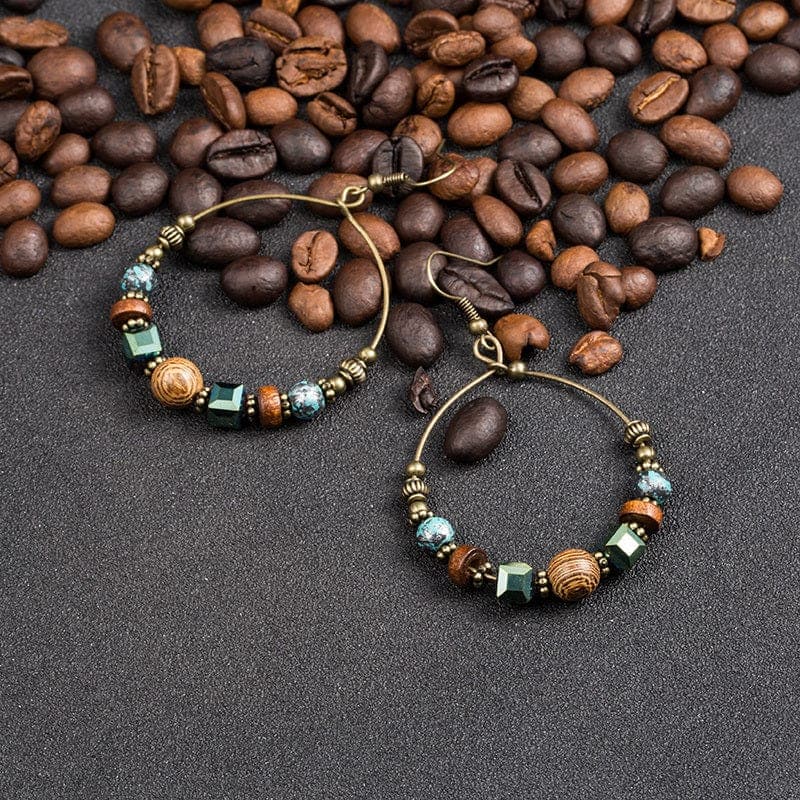 Bohemian Ethnic Large Hoops Earrings