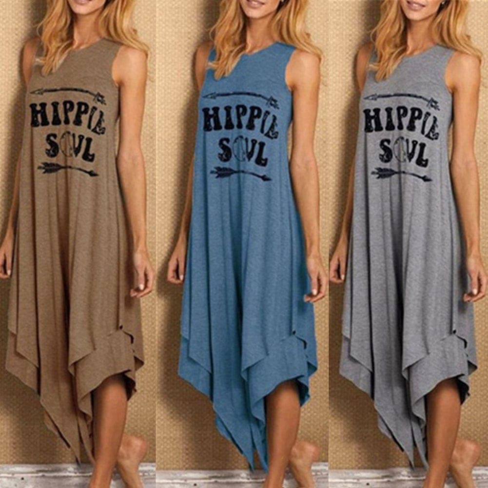 Asymmetrisches ärmelloses Kleid „Hippie Soul“