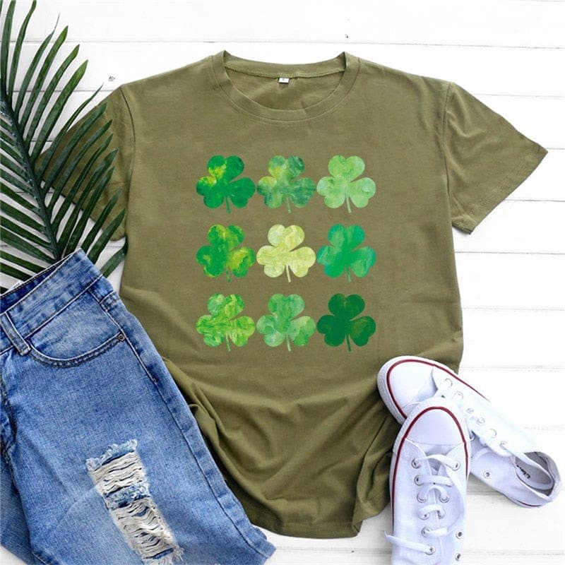 3 Leaves Clover O-Neck T-Shirt