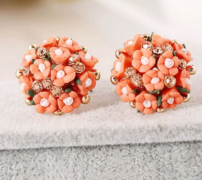 Bellina Ceramic Flowers Stud Earrings