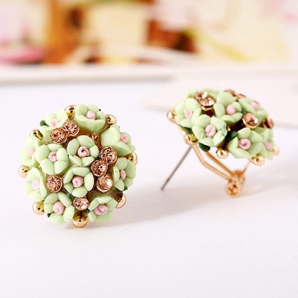 Bellina Ceramic Flowers Stud Earrings