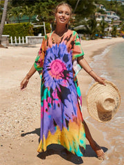 Robe de plage à imprimé tie-dye Woodstock