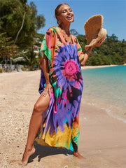 Robe de plage à imprimé tie-dye Woodstock