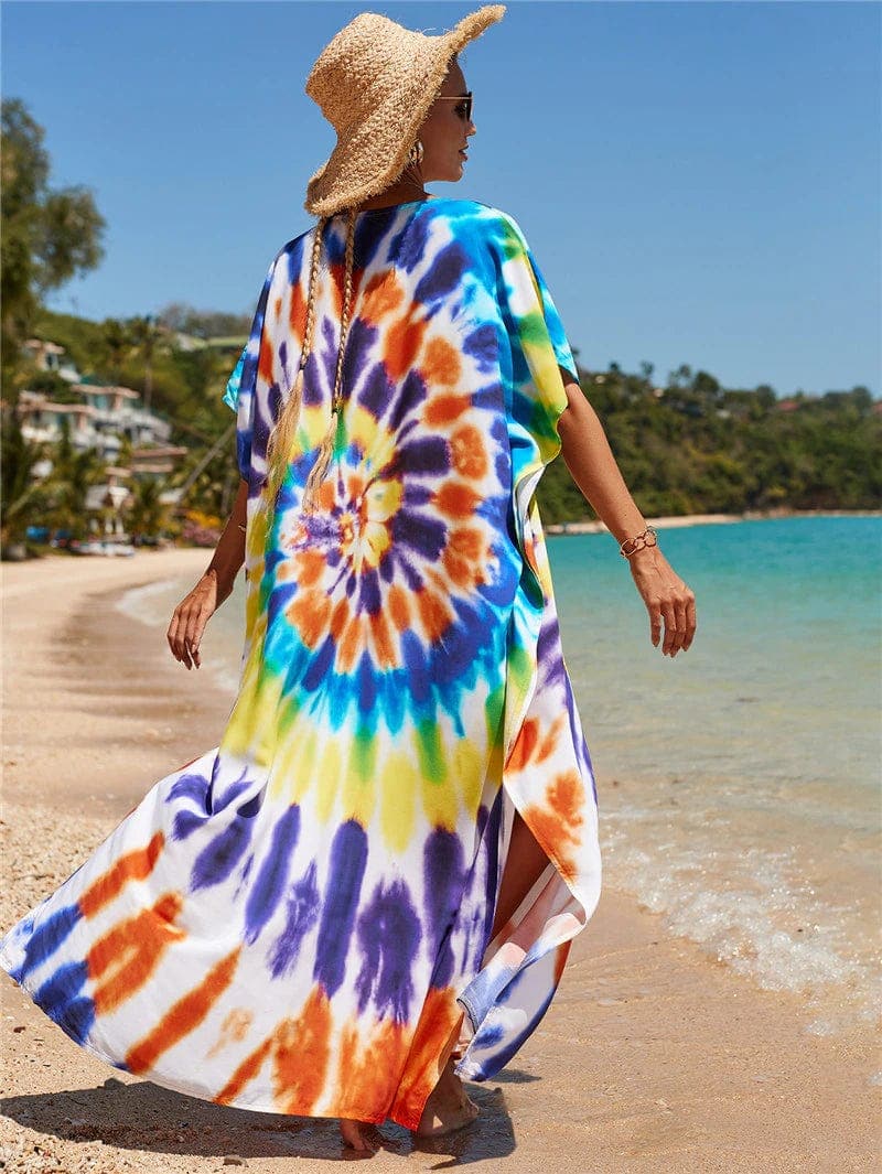 Robe à imprimé tie-dye arc-en-ciel