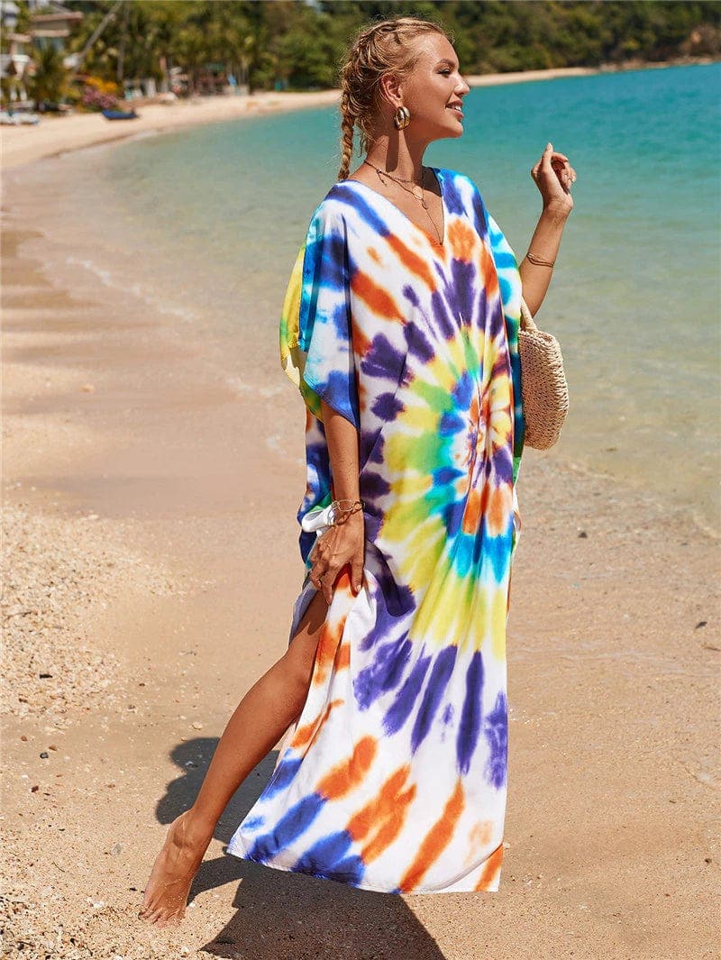 Robe à imprimé tie-dye arc-en-ciel