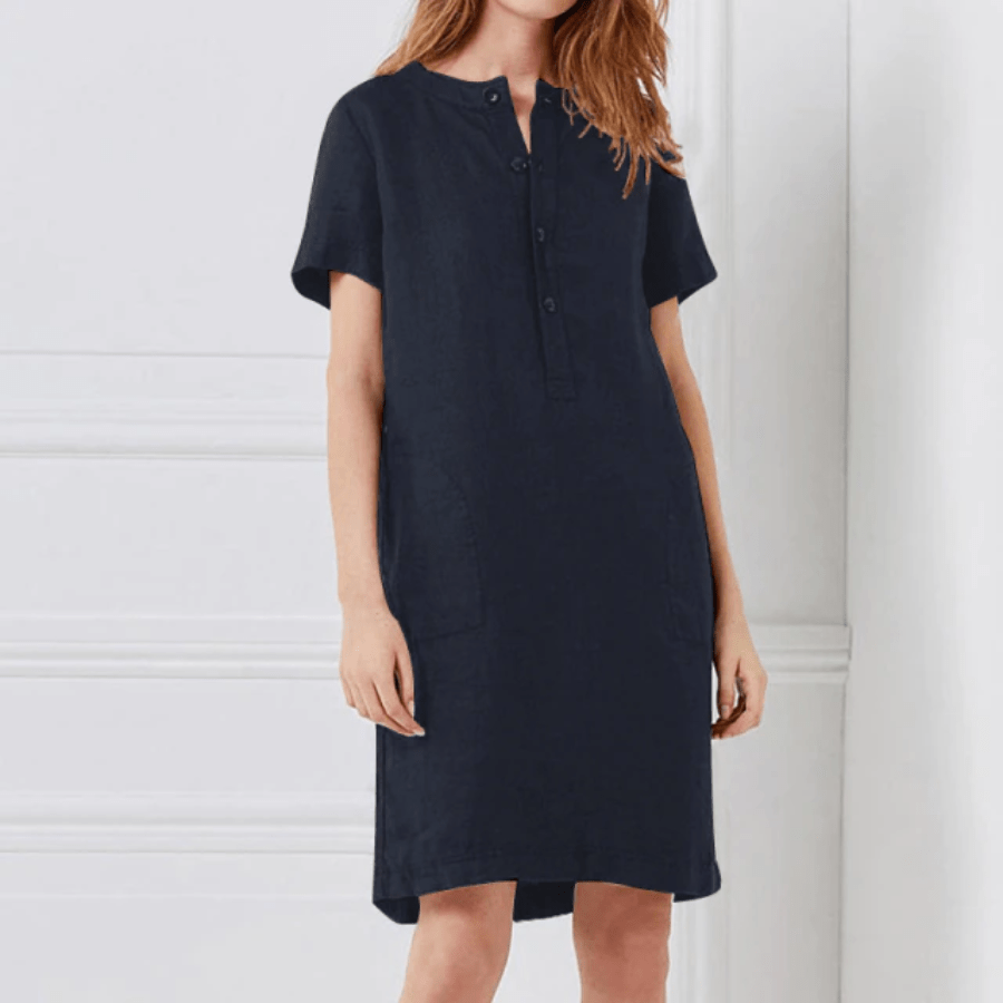 Kurzärmliges Kleid mit Knopfleiste „Pure Modesty“