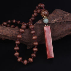 Collier en bois de santal tibétain Anpu