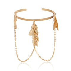 Bohemian Leaf Upper Arm Cuff Bracelet