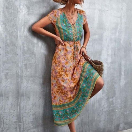 Samaj Boho-Kleid mit Blumenmuster