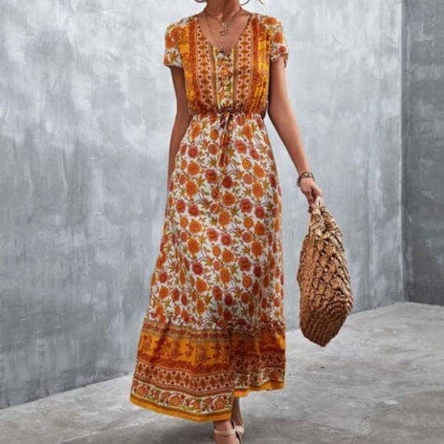 Samaj Boho-Kleid mit Blumenmuster