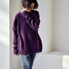 Ashley, Lila, Zopfmusterpullover