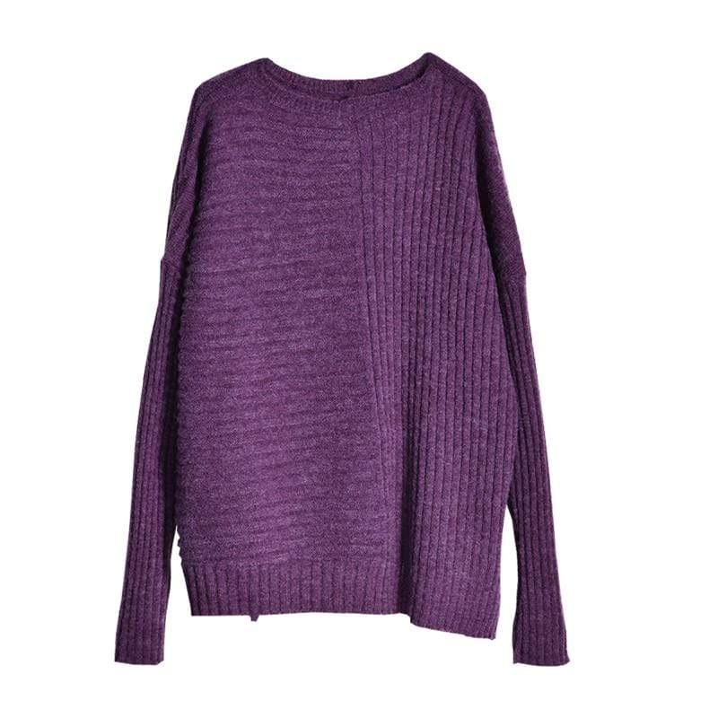 Ashley, Lila, Zopfmusterpullover