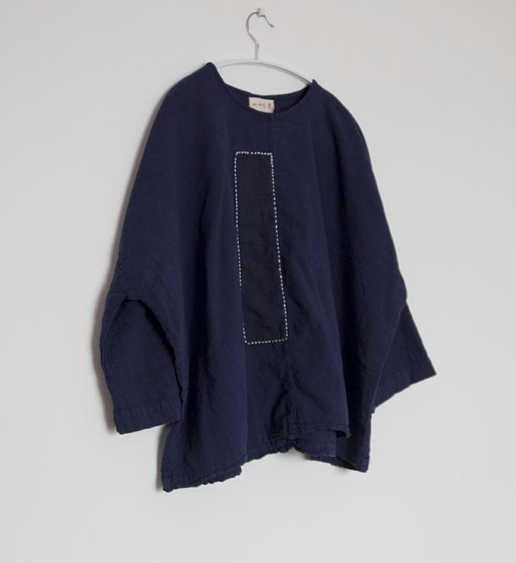 Blue Cotton and Linen Top | Lotus