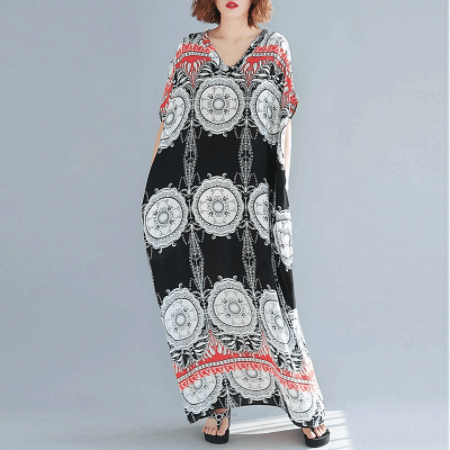 Kaftankleid mit Tribal-Mandala