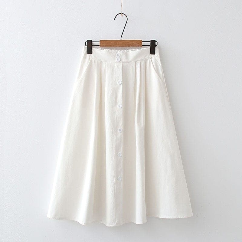 Bella High Waist Pleated Cotton Skirt