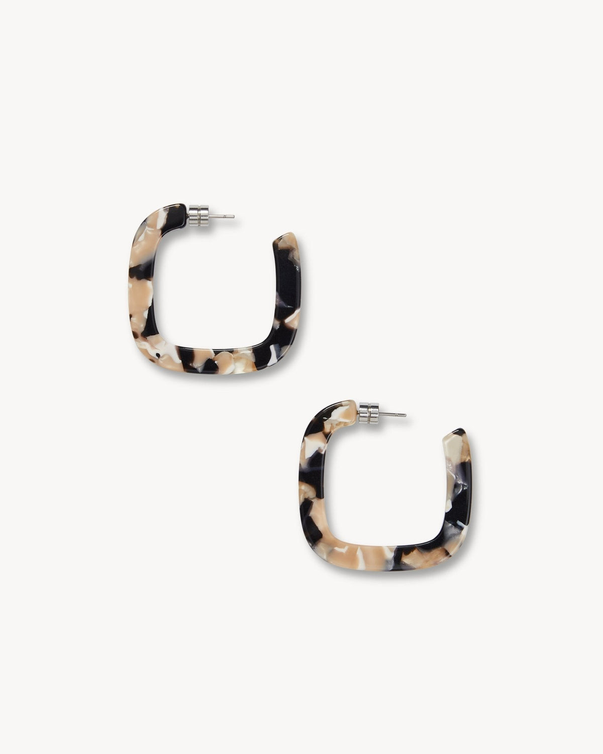 Midi Square Hoops in Abalone