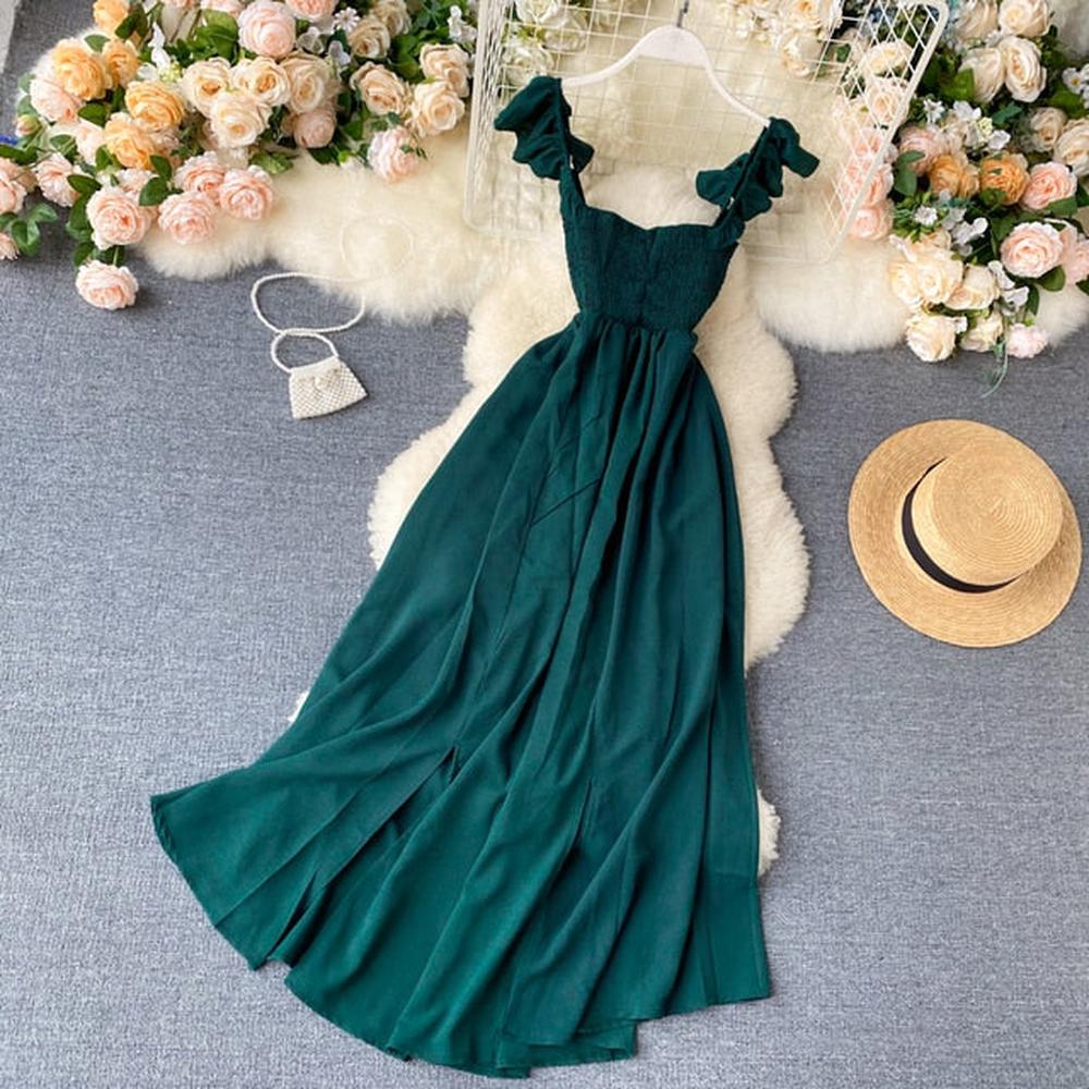 Women Elegant Big Swing A-line Vestidos Verano Vintage Dress