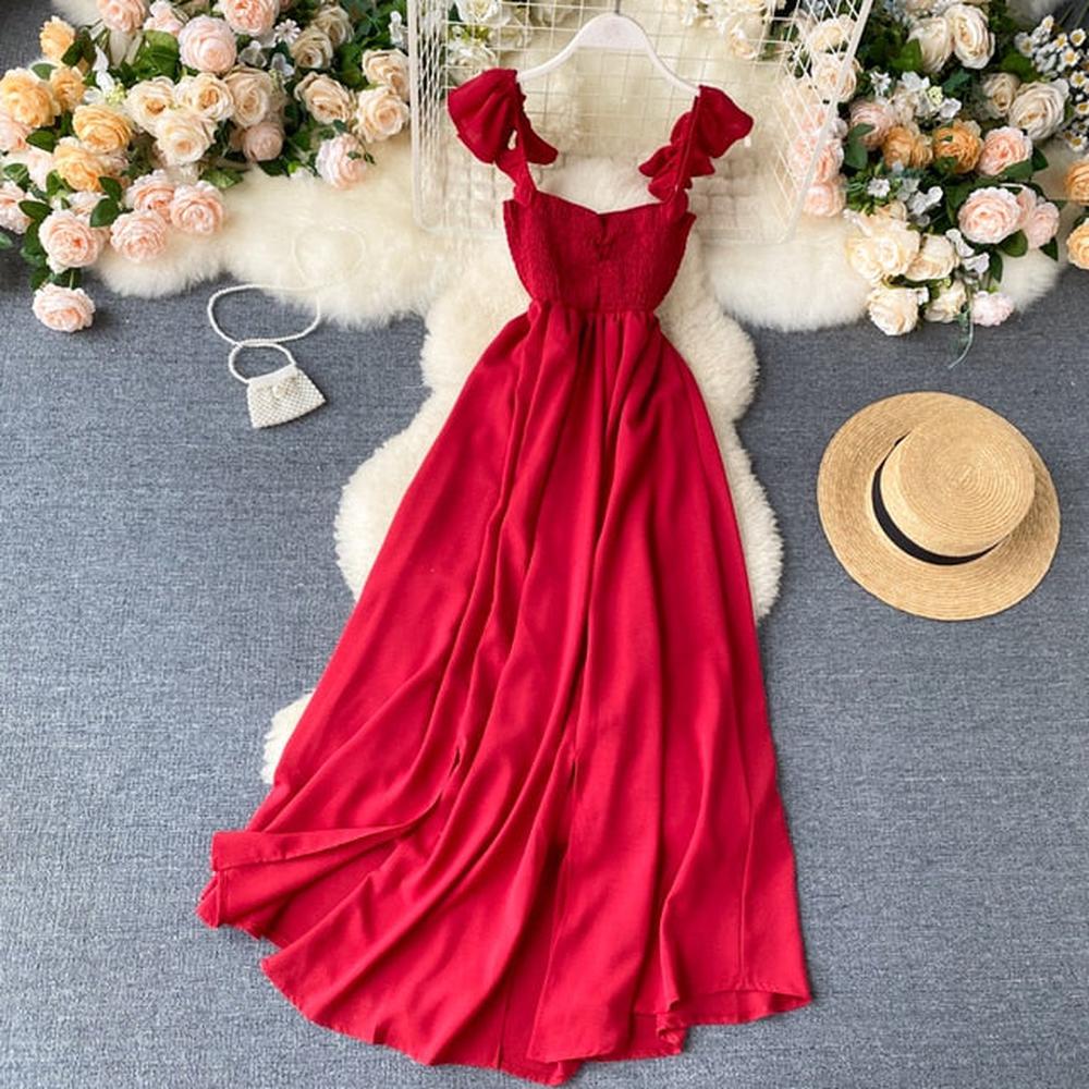 Women Elegant Big Swing A-line Vestidos Verano Vintage Dress