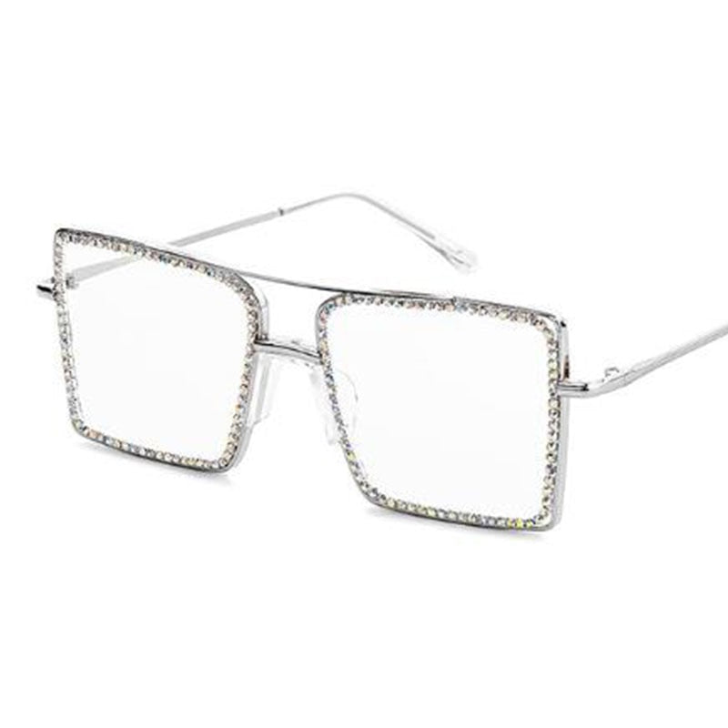 Glory Rhinestone Square Glasses Frames