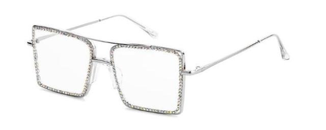 Glory Rhinestone Square Glasses Frames