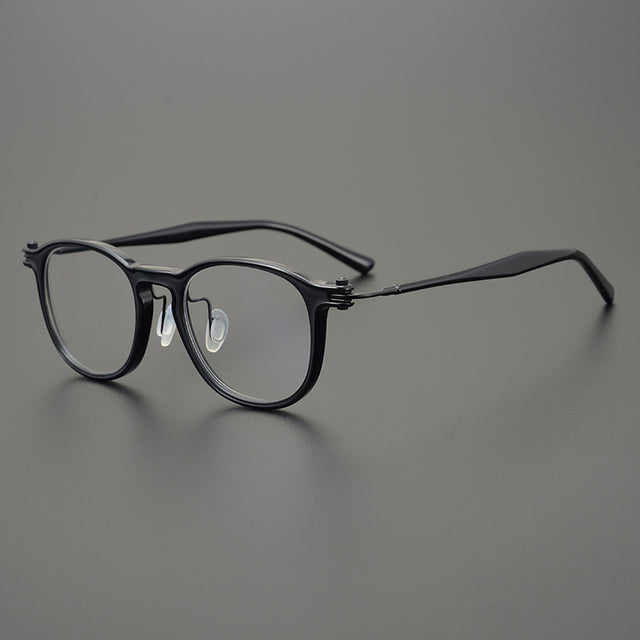 Eduardo Vintage Acetate Titanium Round Glasses Frame