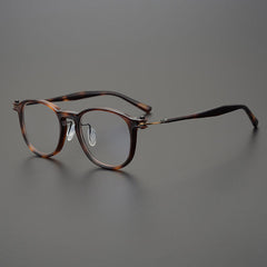 Eduardo Vintage Acetate Titanium Round Glasses Frame