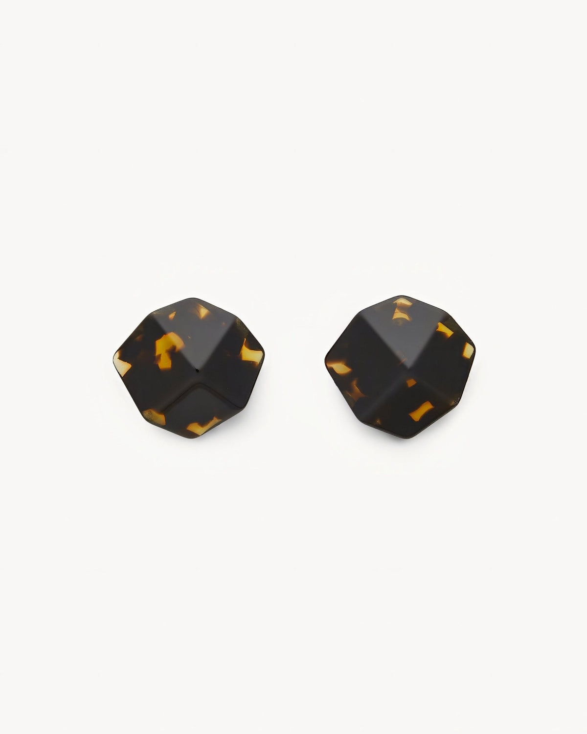 Sculpture Studs in Dark Tortoise