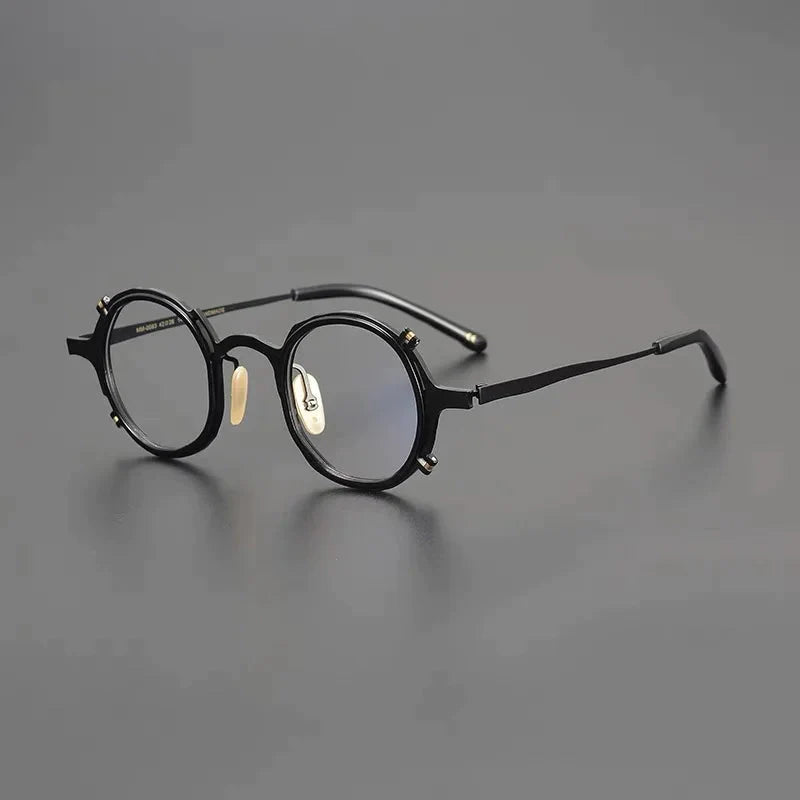 Monture de lunettes ronde en titane Shig 